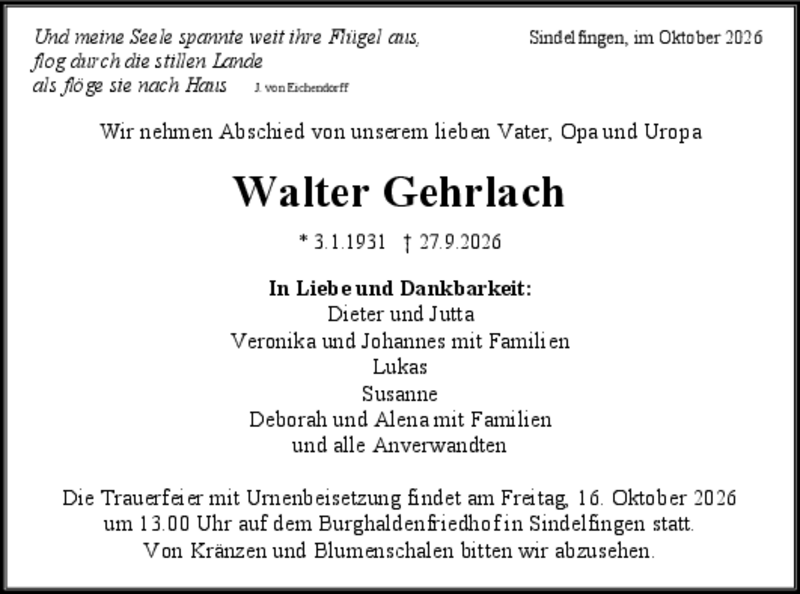 Traueranzeige