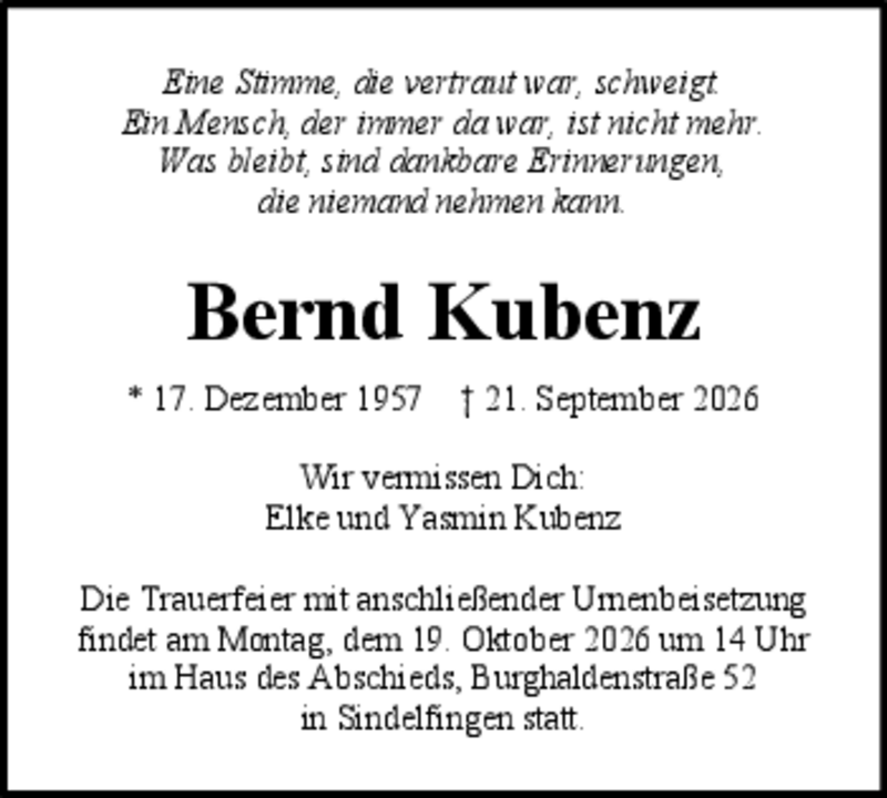 Traueranzeige