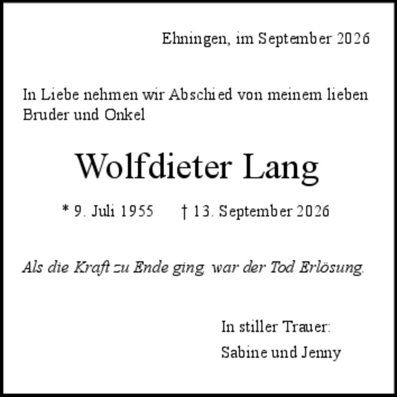 Traueranzeige