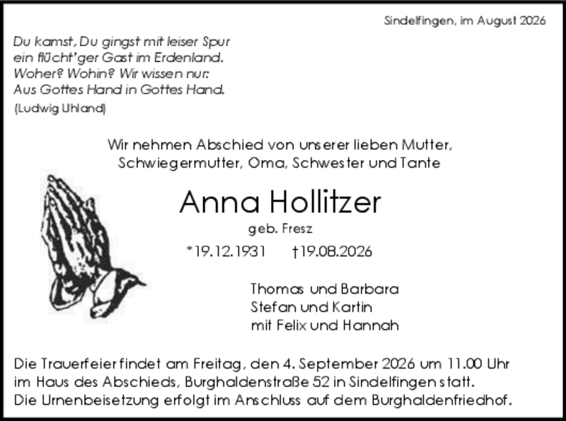 Traueranzeige