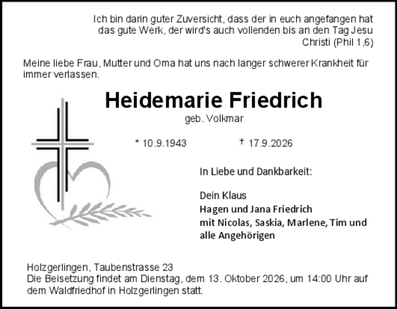 Traueranzeige